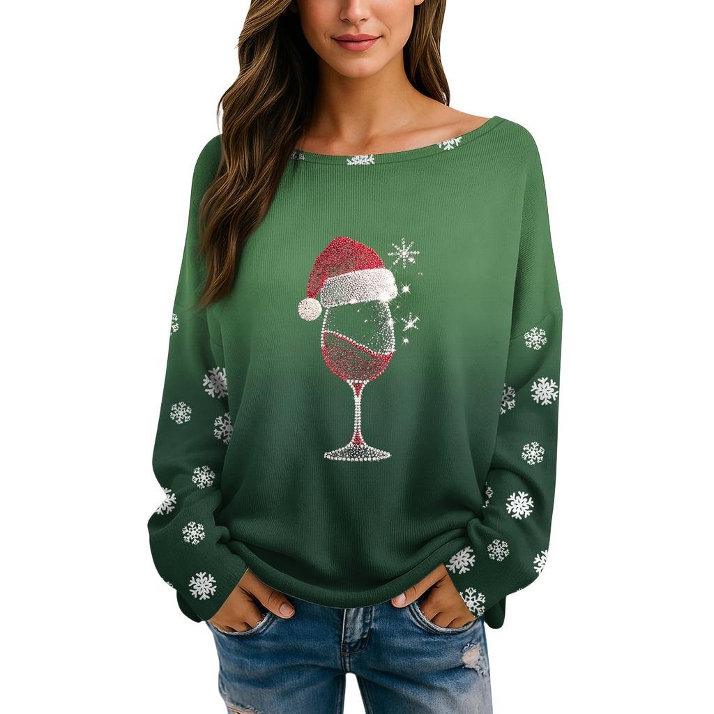 Womens Fall Sweaters Long Sleeve Print Tops Pullover Sweaters Loose Dressy Casual Basic Clothes