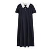 College Style Age-reducing Polo Collar Dress 2026 Summer Large Size Women's Clothing Waist and Thin Long Short Skirt 234421