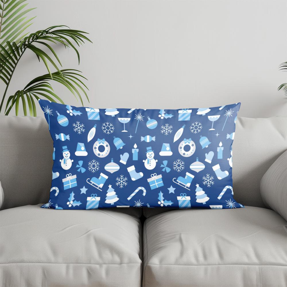 Home Decor Snowflake Pattern Rectangular Pillow Suitable For Sofa Bedroom Car Pillow Cover Cushion Rectangular Back Cushion