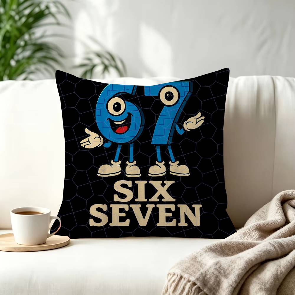 Cartoon Six Seven Cushion Decorative Room Aesthetics Pillow Case Home Decor Bedroom Sofa Bed Pillow Cover x