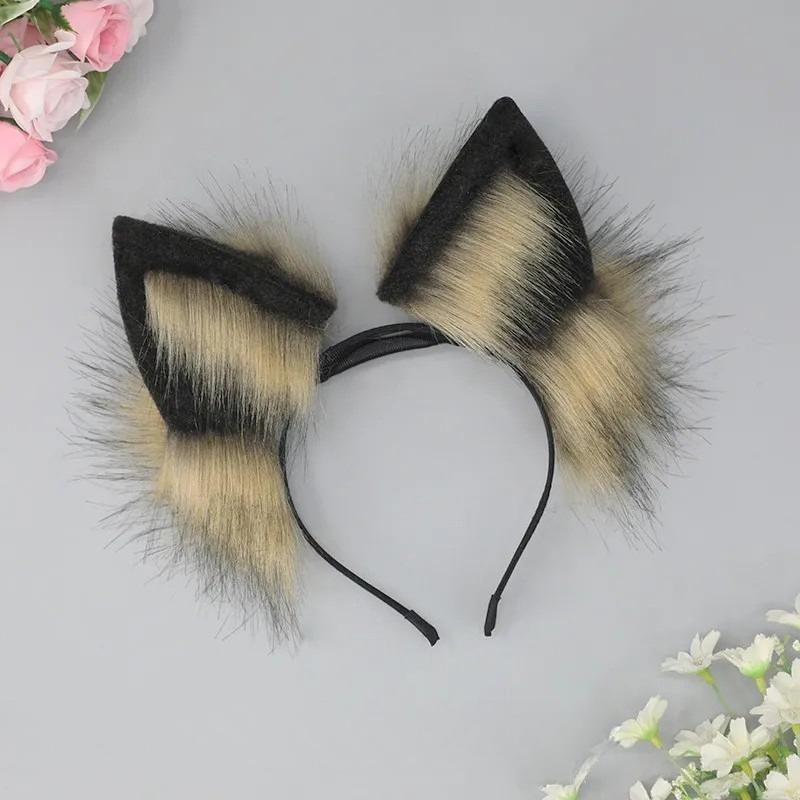 Rechargeable Movable Cat Ear Headband Electric Cosplay Accessory with LED Lights