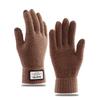 Autumn and Winter Cold-proof Knitted Gloves Men's Velvet Thickened Warm Outdoor Riding Warm