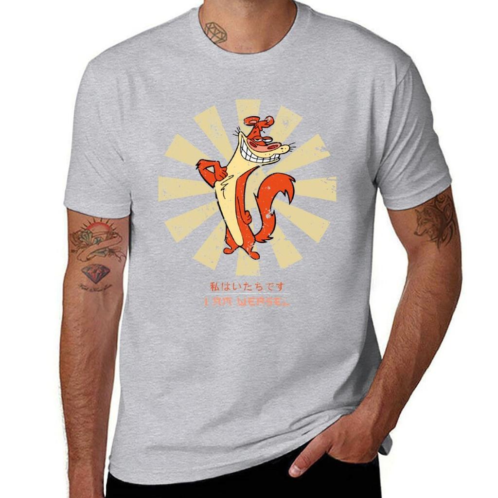 I Am Weasel Retro Japanese T-Shirt Quick-drying Cute Clothes Mens Graphic T-shirts Hip Hop