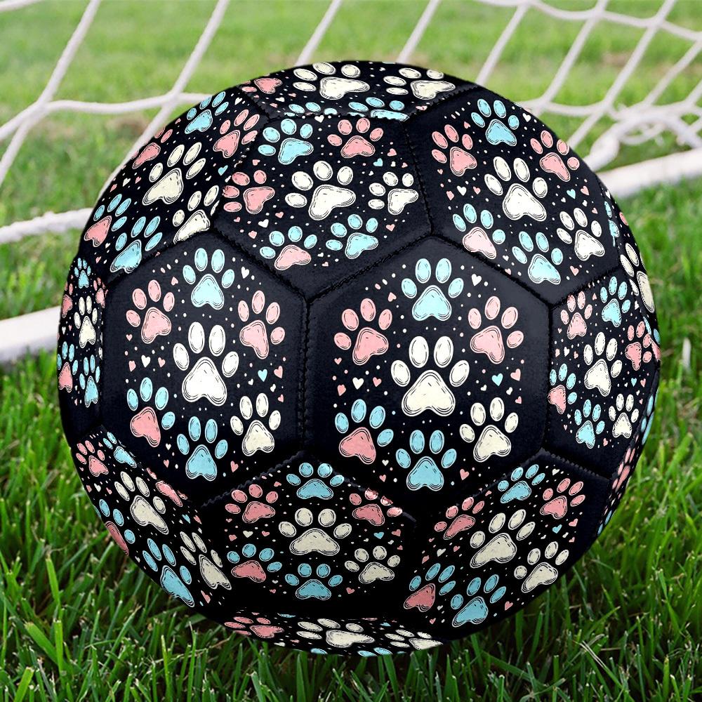 1pc Paw Prints Circle Size 5 Soccer Ball Professional Match Training Football Indoor &Outdoor Sports Ball Lightweight Durable m6552