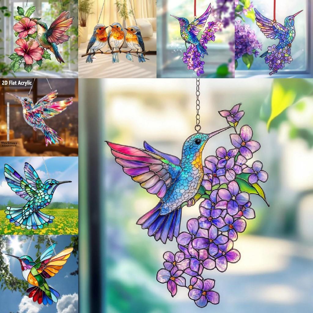 Niedliche Vogel Acryl Wanddekoration für Wohnzimmer und Garten Festliche Deko Geschenk