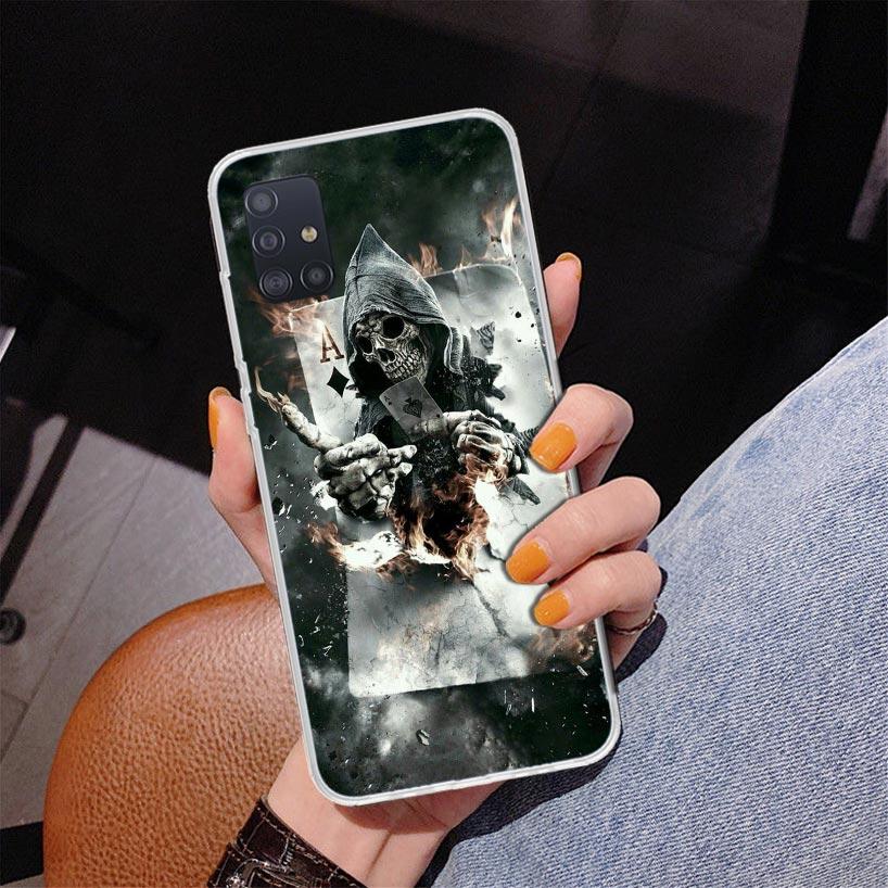 Reaper Skull Skeleton Gun Phone Case For Samsung Galaxy A52 A32 A22 A12 A51 A31 A50S A30S A20S A10S Note 20 Ultra 10 Plus S10 A7