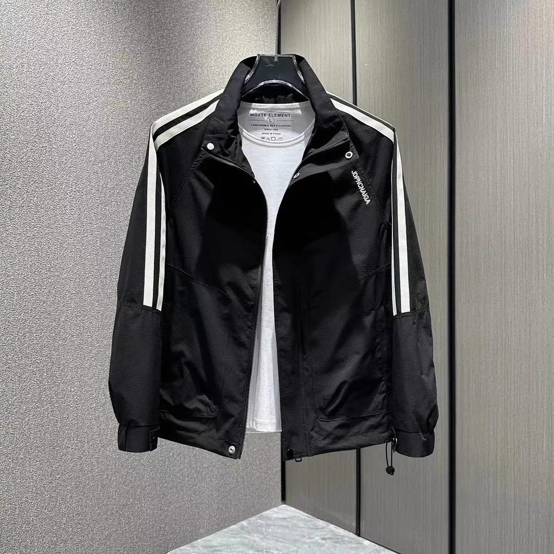 

Мужская модная осенняя куртка пэчворк со стойкой - Универсальная, стильная, повседневная верхняя одежда свободного кроя S [80-90 lbs]