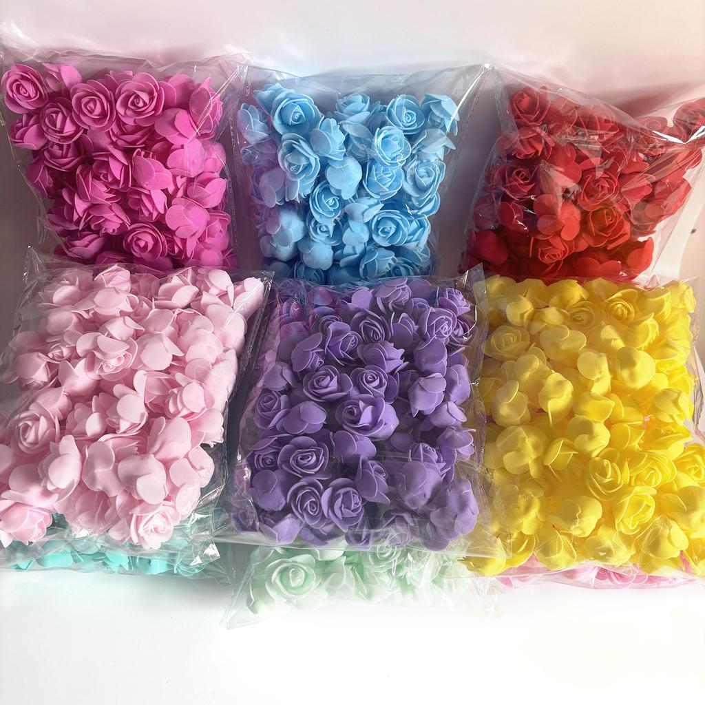 Trandafiri din spumă PE de 3,5 cm, 200 buc, Demontabili pentru Ursuleți din Spumă, Coroane și Decorațiuni