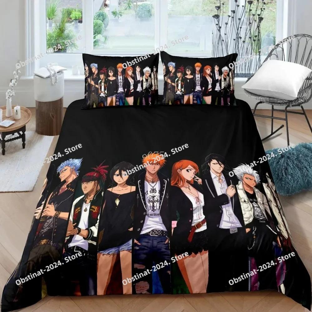3D Bleach Kurosaki Ichigo Bedding Set Printed With Pillowcase Bed Duvet Cover Soft Single Double Queen Super King Size Bed Linen