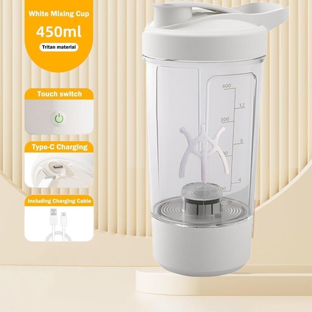 450ML Premium Protein Shaker Cup, Tritan Material, BPA Free, Leak-proof Portable Blender/USB Rechargeable Protein Shaker Cup
