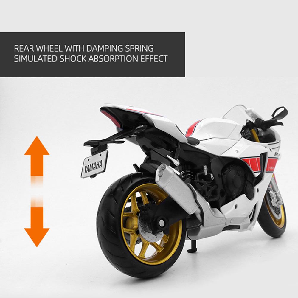 1/12 Scale Yamaha Toy Motors YZF-R1M Alloy Diecasts Motorcycle Models with Shock Absorption Front Wheel Steering Toys for Kids' Gifts