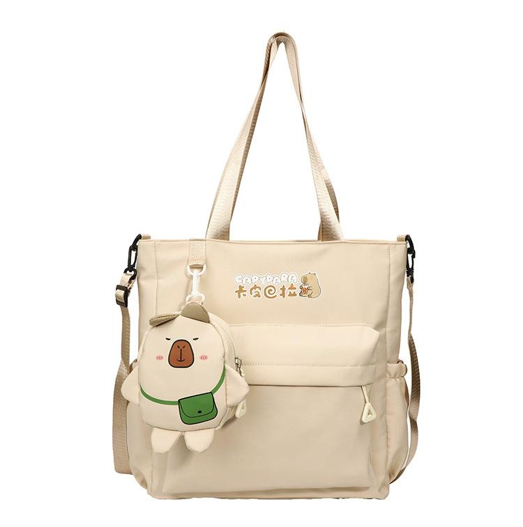 

Сумка для книг для студентов, женская сумка через плечо, однотонная сумка через плечо бежевый