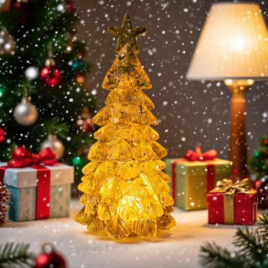 Yousheng LED Christmas Tree Night Light Glowing Tree Decoration Festive Tabletop Ornament Atmosphere Party Holiday Gift
