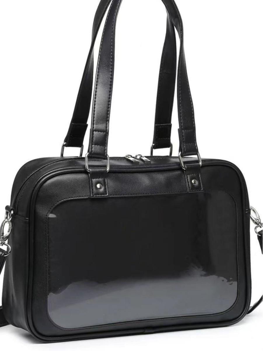 

Японская аниме сумка через плечо Ита - Прозрачная сумка для значков и кукол для студентов и женщин чёрный