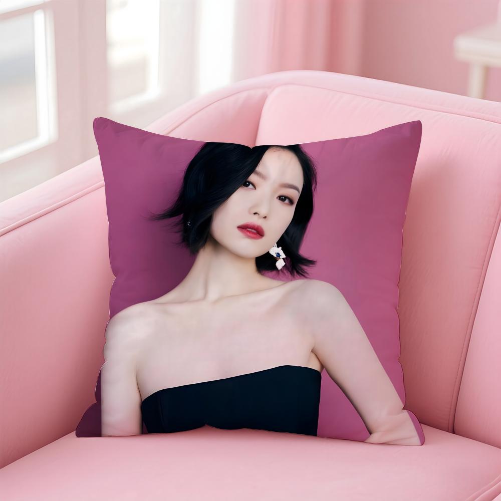 Fashion and Elegant  Chinese Actress NNi Ni Cushion Cover Pillow Case Soft Friendly Fabric  Concealed Zipper