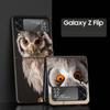 For Samsung Galaxy Z Flip 3 4 5 Hard Black Folding PC Phone Case Cartoon Girl Gifts Lovely Owl For Samsung Z Flip3 Back Cover