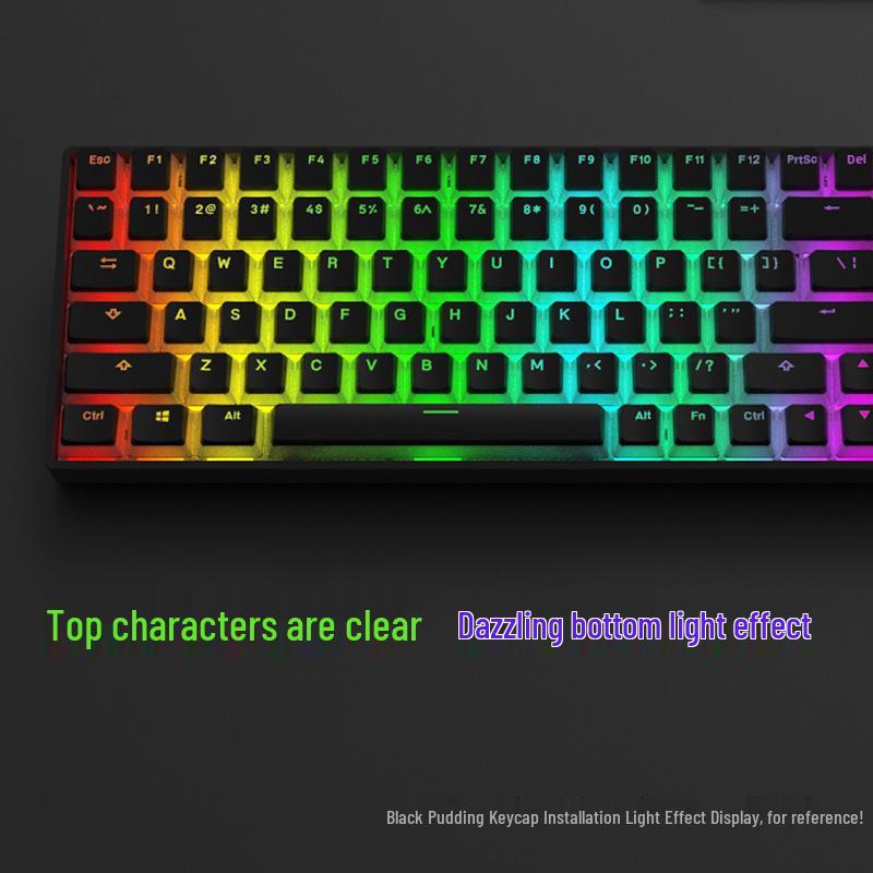 Double Skin Milk Pudding Mechanical Keyboard Keycaps, Luminous OEM Height, 130-Key Full Set