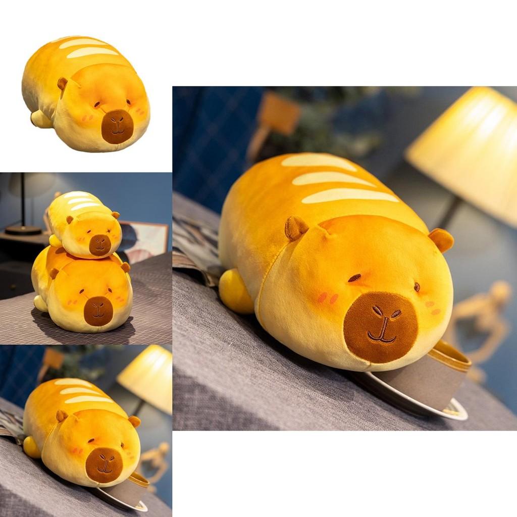 Adorable Bread Capybara Plush Pillow Soft Stuffed Animal Cuddly Toy For Home Decor