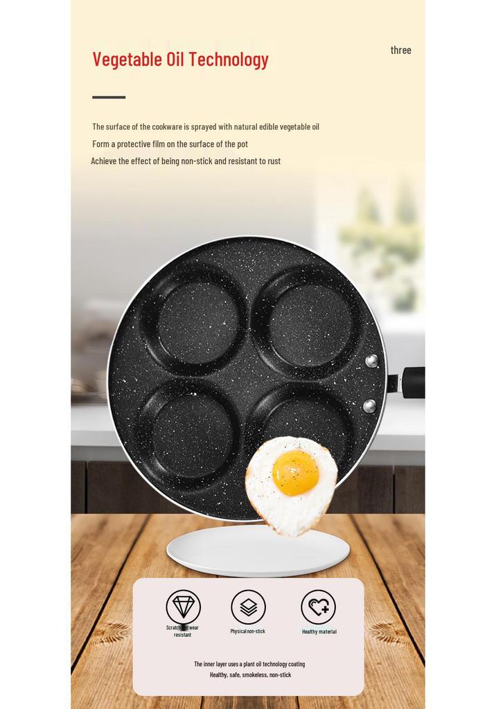 Non-Stick Maifan Stone Egg & Pancake Pan - Ideal for Children's Breakfast