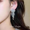 18k Gold Plated Star Tassel Zirconia Ear Clip Earrings: Fashionable and Elegant Design for Women