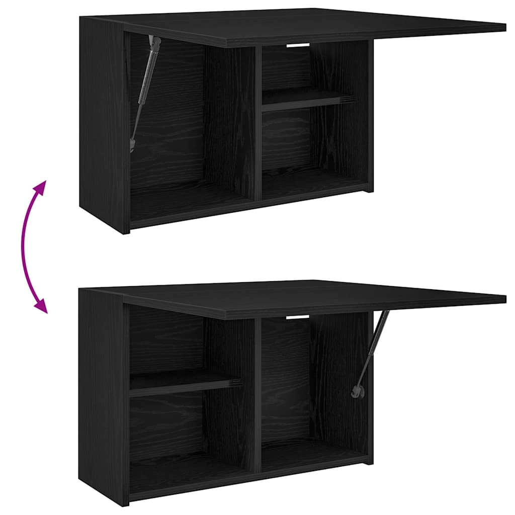 Bathroom Wall Cabinet Black 60 X 25 X 40 Cm Particleboard