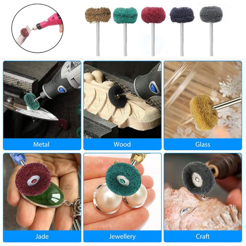 20PCS Mini Drill Abrasive Brush Nylon Buffing Polishing Wheel Dremel Rotary Hand Tool Accessories Set Rust Remover