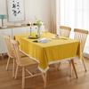 Modern Minimalist Solid Cotton Washed Tablecloth With Tassels Dining Table Coffee