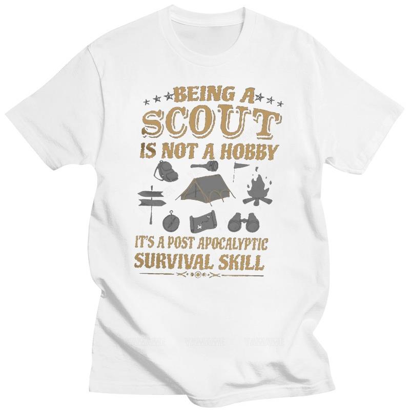 Men summer t-shirt funny print short sleeve Scout Post Apocalyptic Survival Skill Men T-shirt Printed Men T Shirt Clothes S