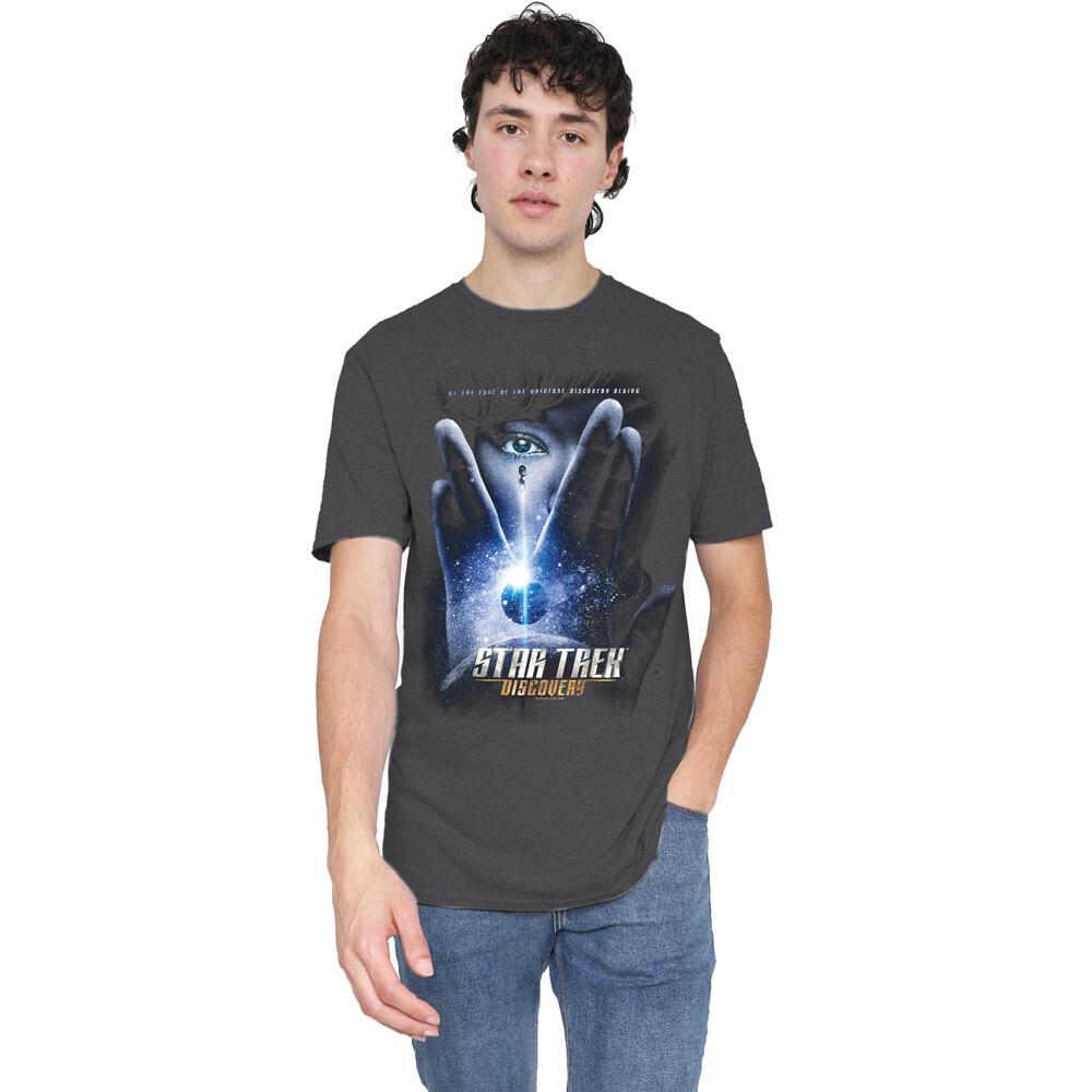 Star Trek Discovery Discovery Begins T-Shirt S-2XL, Charcoal Unisex T-Shirt S