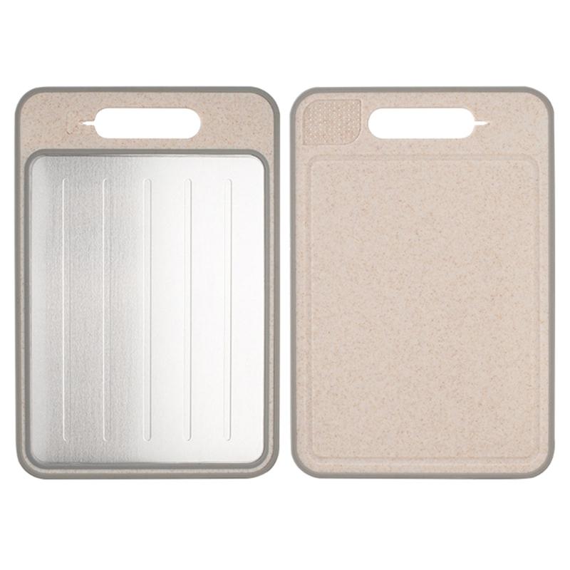 Meat Food Thawing Tray Double Sided Cutting Board with Grater Sharpener Defrosting Tray Food Preparation Utilitys