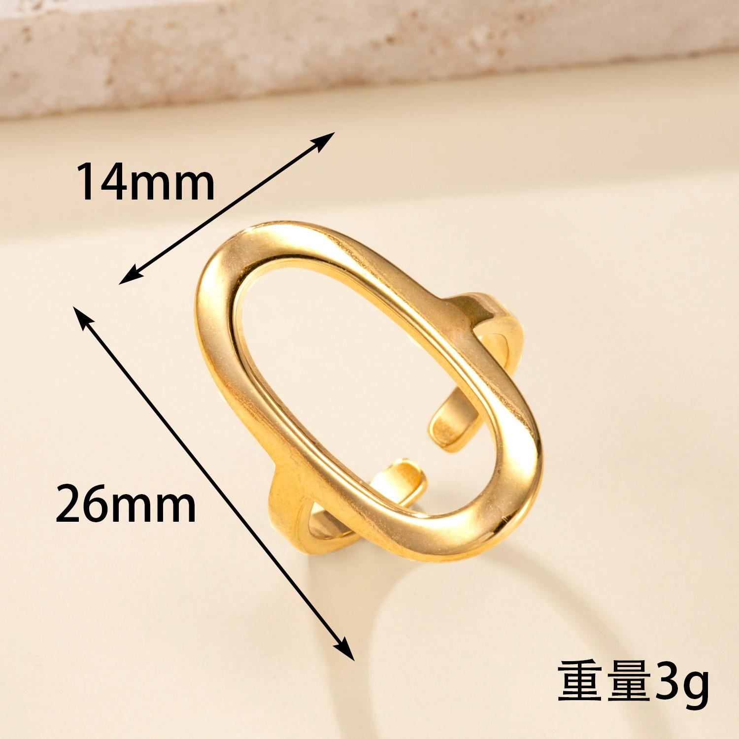 

Irregular Geometric Open Ring Trendy Waterproof Stainless Steel Gold Color Women Rings Zircon Gift Wholesale Open