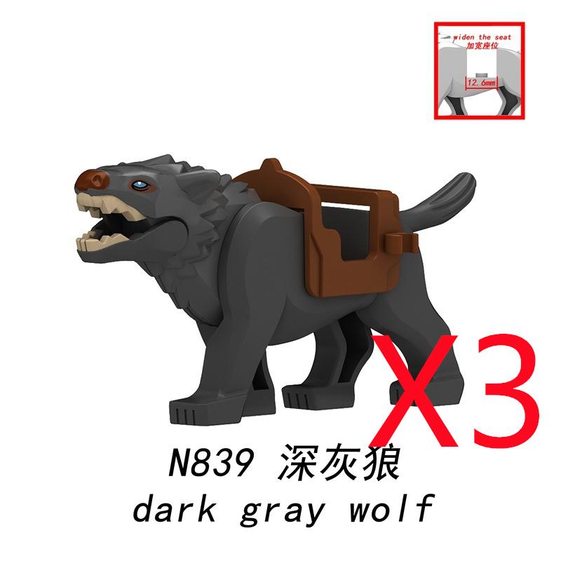 MOC Building Blocks Military Napoleon Cavalry Gothic Warhorse Animal Wolf Seat Widened Saddle Rope Accessories Brick Toy Gifts