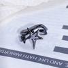 Dark Series Personality Trendy Cool Love Open Ring Irregular Inlaid Zircon Punk Retro High Sense Ring Woman