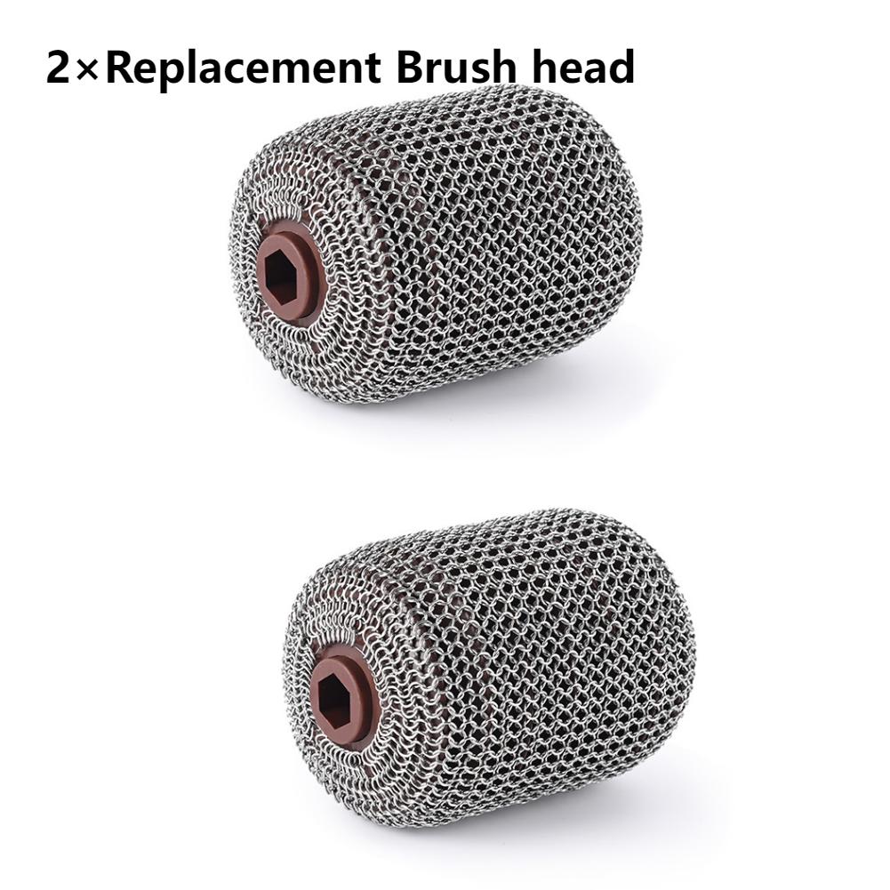 2025 New Wireless Electric Stainless Steel Roller Grill Cleaner Brush,Replaceable Brush Heads,Food Grill Brush BBQ Accessoires