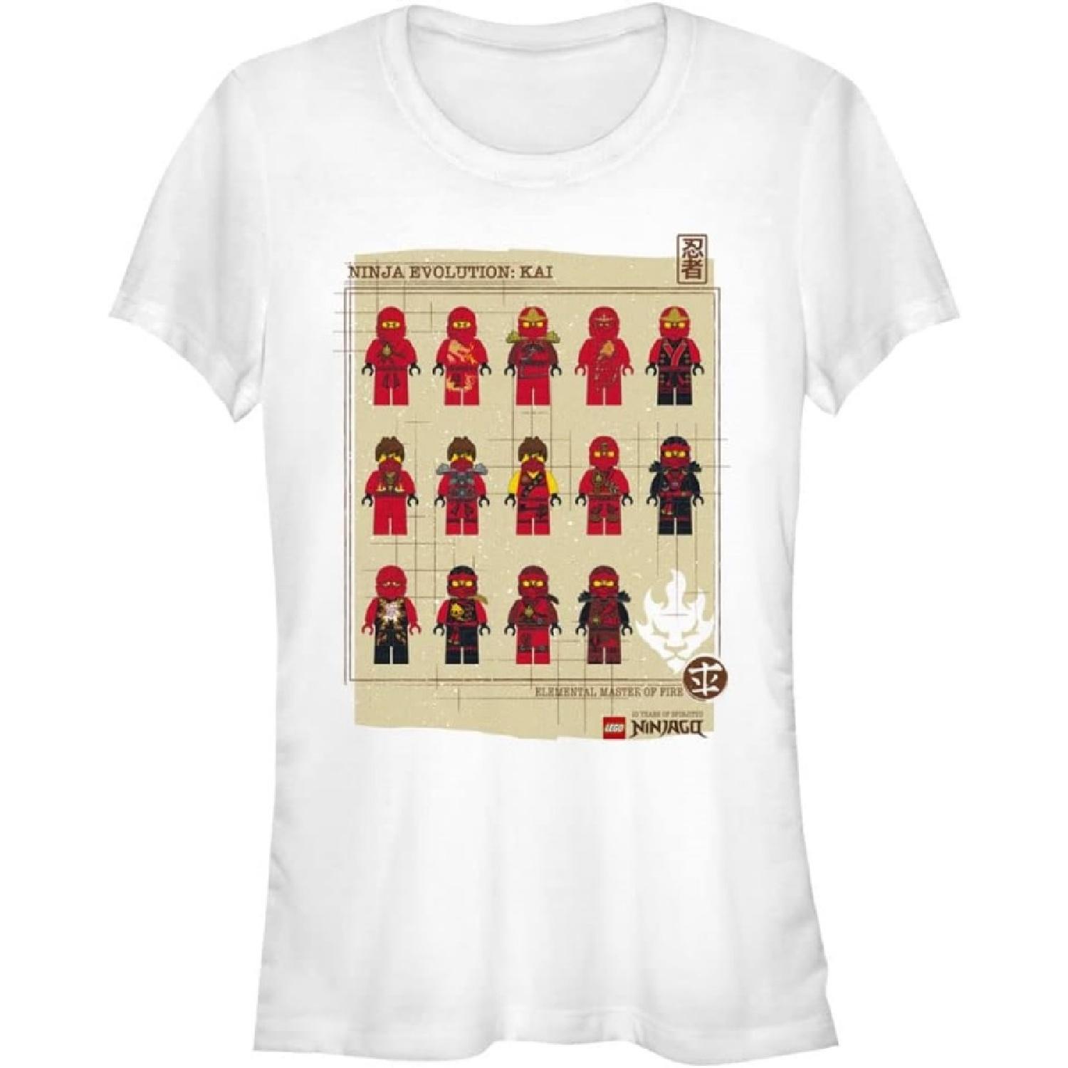 

Fifth Sun Women s Lego Ninjago Ninja Evolution Junior s Short Sleeve Tee Shirt XXXXXL білий