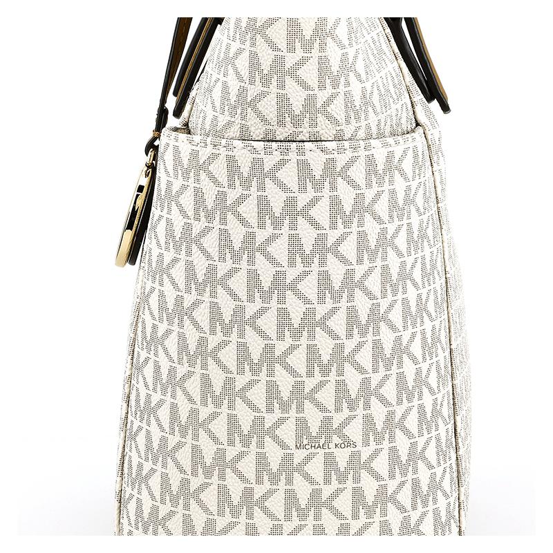 Michael Kors Jet Set Item Fashion Items All-over Presbyopia Print Leather Shoulder Bag Women’s White