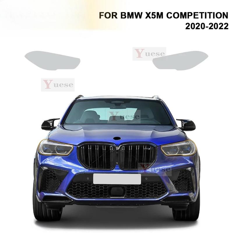 For BMW X5M F95 COMPETITION - 2 Pcs Car Headlight Protective Film Transparent Smoked Black TPU Sticker