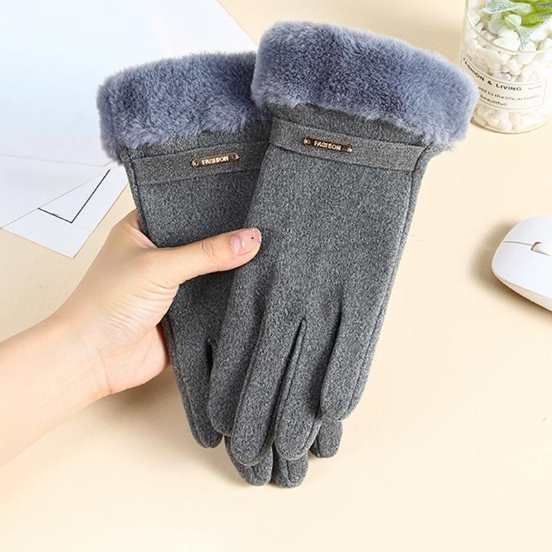 Women Men Winter Thick Plush Gloves Fashion Warm Suede Outdoor Guantes Lady Touchscreen Driving Gloves Sports Cycling Mittens