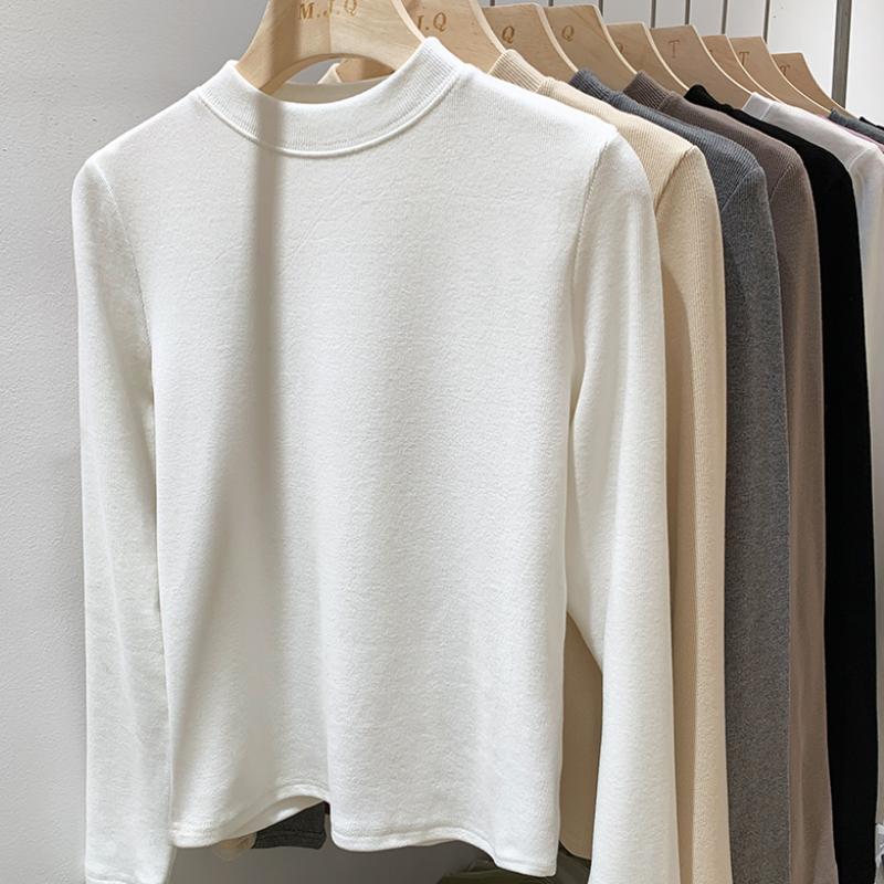 Autumn Half High Neck Base Pullovers Women's Sweaters Winter Long Sleeve Soft Warm Knitted Sweater Woman Tops Elegant Solid Casual Knit Jumpers 25357