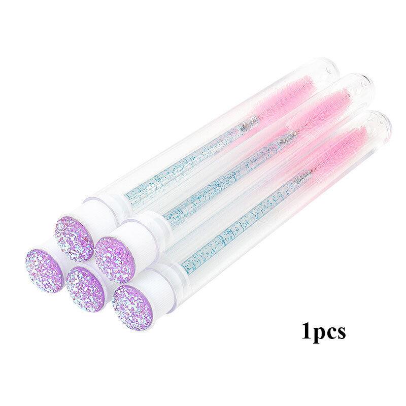 

3 шт., кисть для ресниц, бровей, палочки для туши, алмазная трубка, хрустальная ручка, аппликатор для ресниц + светло-фиолетовый