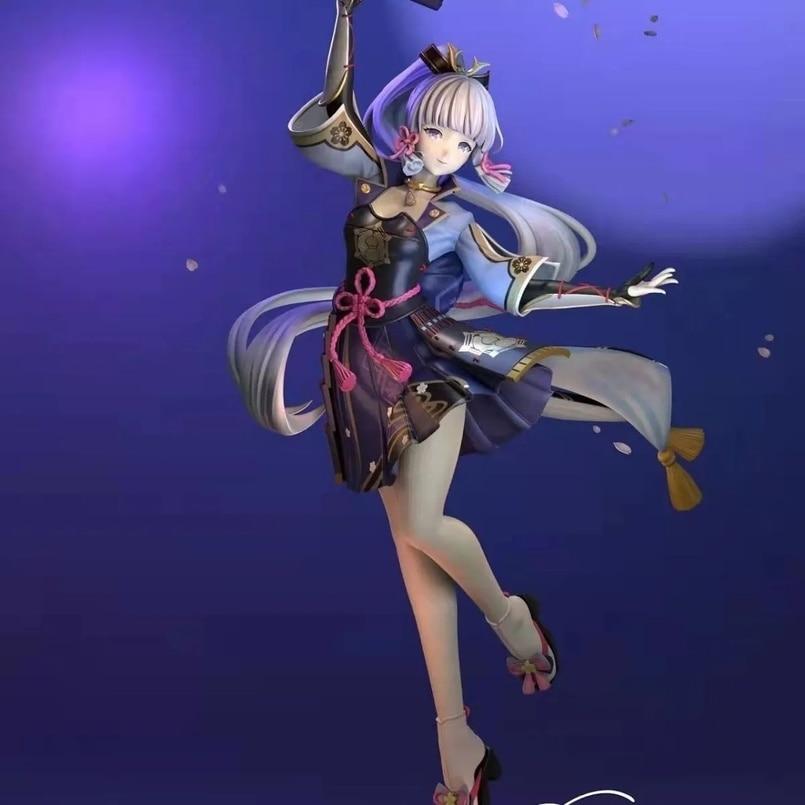 22cm Genshin Impact Klee Hibana Knight Anime Figure Kamisato Ayaka Pvc Action Figure Collection Model Doll Child Kid Gifts