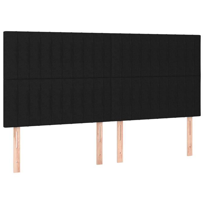 Tête de lit - Maison Exclusive - Noir - 200 x 5 x 118/128 cm - Hauteur réglable