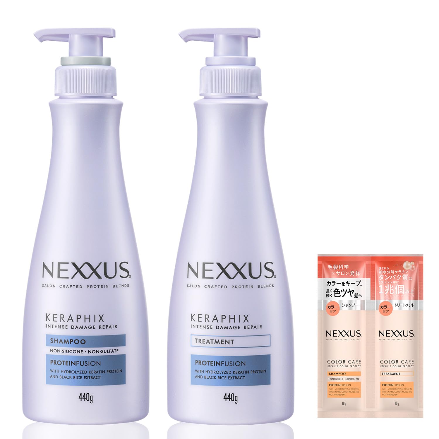 

Набор шампуня и кондиционера Nexxus Intense Damage Repair с бонусной порцией + (лечение) (по 440 г каждый) (Сделано в Японии)