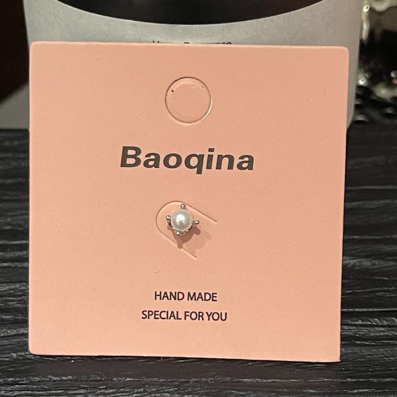 Pink Card Baoqina Flat Threaded Cartilage Stud: Trendy Cross-border Hot-Selling Piercing Jewelry