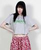 Deumakeu Logo Graphic Crop Short Sleeve T-Shirt Gray