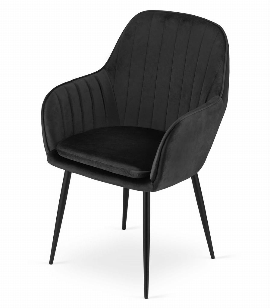 LUGO chair - black velvet / black legs x 1