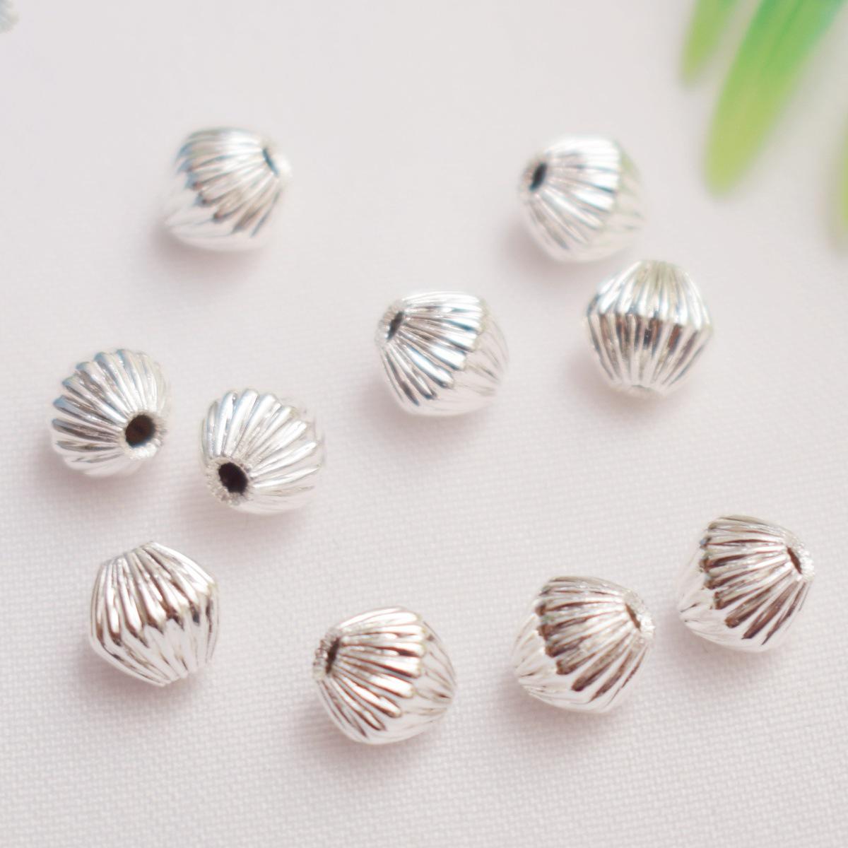 

14K Gold Plated Colorfast Striped Rhombus Beads - Olive & Pumpkin Bracelet Spacer Beads for DIY Jewelry Accessories.