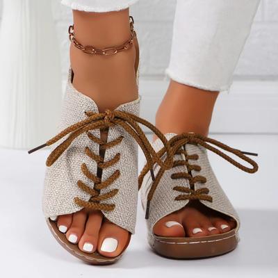 Wedges Slippers Women Summer Shoes Platform Sandals Fashion 2024 Lace Up Designer Flip Flops Casual Cozy Mujer Zapatos Slides