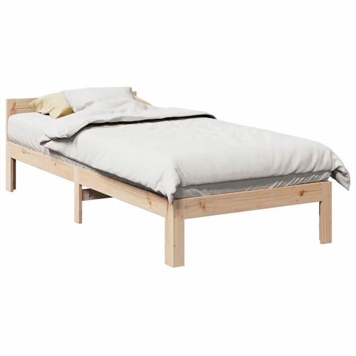 VidaXL Cadre de lit sans matelas 90x200 cm bois de pin massif, meuble de chambre, sommier, lit double, lit, châlit, lit en 859232
