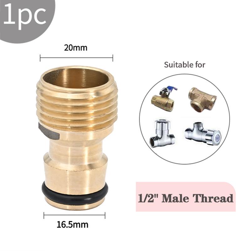 Thread Tap Quick Connector Brass 1/2" 3/4“ 1" Male Female Copper Hose Coupling Adapter Garden Tubing Repair Watering Gun System